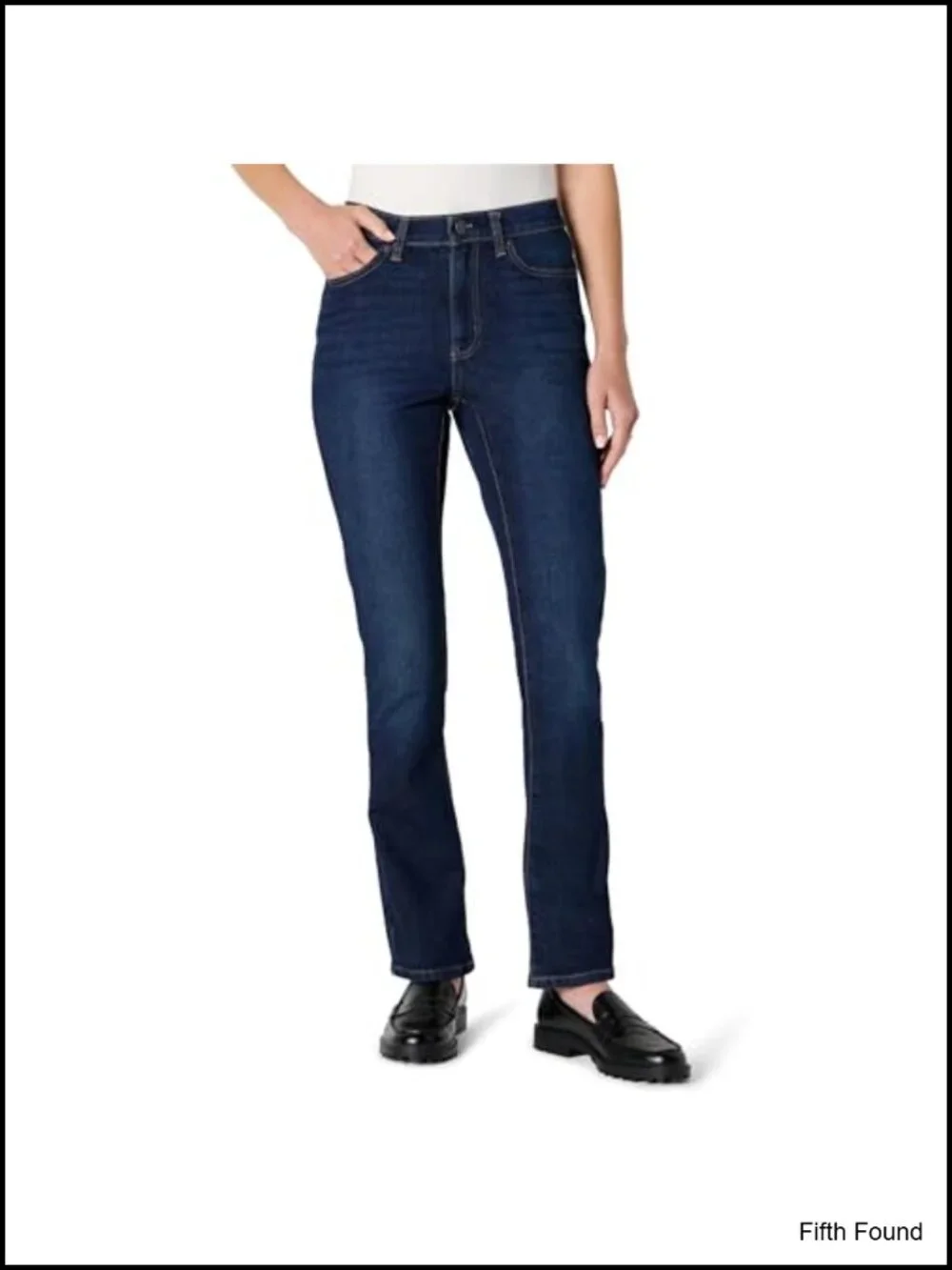 Women's Medium Stretch Slim-Fit Mid-Rise Straight Leg Jeans